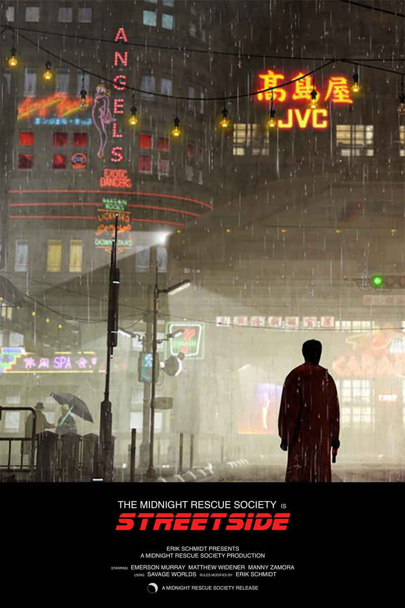The campaign poster for Streetside, our Blade Runner-inspired campaign.